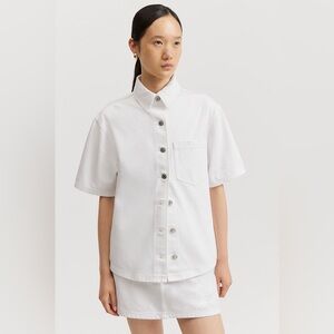 NWT SIZE M Women's White Button Down Shirt